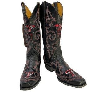 GAMEDAY BOOTS Texas Tech Red Raiders NEW Embroidered Cowboy Boots Black Size 10